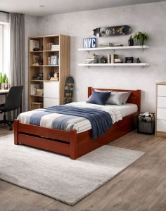 łóżko drewniane relax czereśnia
