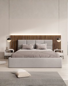 podwójne łóżko tapicerowane rimini slim 2