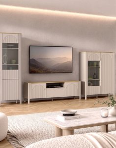 Witryna Marbella MA-3 kaszmir/dąb vicenza