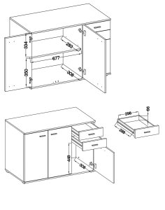 Komoda Mike 1 3D2S Biała