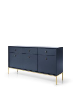 komoda mono granatowa z szufladami (mksz154), navy/gold