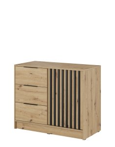 komoda nelly 2d z lamelami, dąb artisan