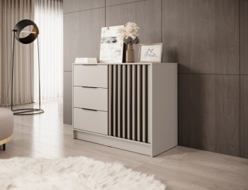komoda nelly 2d z czarnymi lamelami, kaszmir