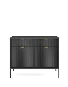 omoda ryflowana nova czarna/czarna z szufladami (ksz104)