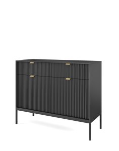 omoda ryflowana nova czarna/czarna z szufladami (ksz104)