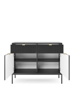 omoda ryflowana nova czarna/czarna z szufladami (ksz104)