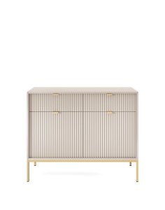 komoda ryflowana nova kaszmir z szufladami (ksz104), cashmere/gold