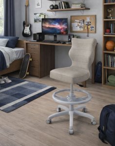 Krzesło dziecięce Entelo Petit z podnóżkiem 159-188 cm, Szara Podstawa