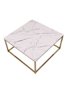 Stolik kawowy Prado white/gold