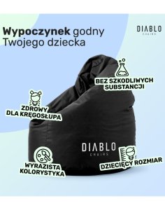 worek sako,pufa dla dzieci diablo, czarna pufa