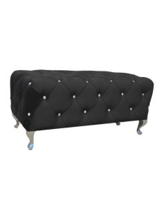 Pufa Hestia – czarna tapicerowana (3340) - OUTLET