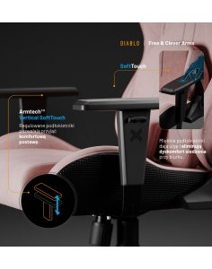 rożowy fotel gamingowy, fotel diablo x-one prime