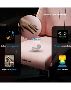 rożowy fotel gamingowy, fotel diablo x-one prime