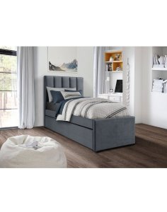 lóżko młodzieżowe russo 90x200, jedno lub dwuosobowe, popielaty, velvet