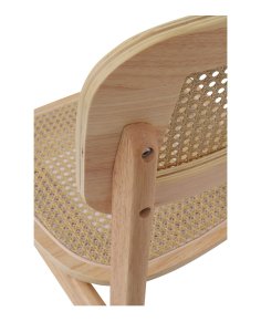 krzesło savio light z litego drewna kauczukowego, rattan