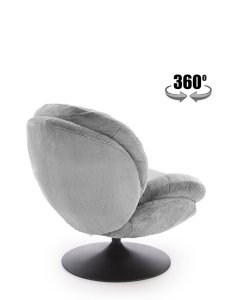 fotel wypoczynkowy shell szary, obrotowy 360°, nowoczesny design