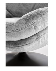 fotel wypoczynkowy shell szary, obrotowy 360°, nowoczesny design