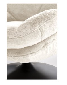 fotel wypoczynkowy shell kremowy, obrotowy 360°, nowoczesny design