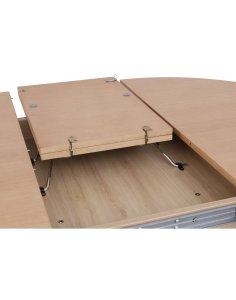 stół rozkładany, okrągły sorrento z lamelami, 120cm- 160 cm, naturalny dąb