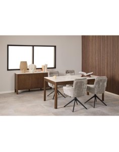 kredens southampton 160 cm, dąb dymiony i blat ceramiczny (24618)