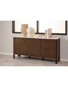 kredens southampton 160 cm, dąb dymiony i blat ceramiczny (24618)