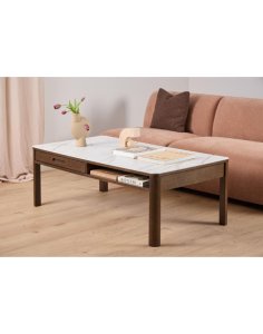 stolik kawowy southampton 130 cm, dąb dymiony i blat ceramiczny (10790)