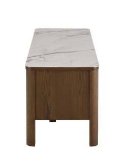 szafka rtv southampton 120 cm, dąb wędzony i blat ceramiczny (10786)