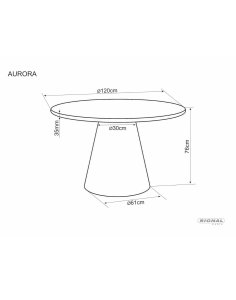 Stół okrągły Aurora 120 cm ecru, mikrocement