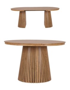 Stół rozkładany, okrągły Fjord M z lamelami, 120cm-200cm, dziki dąb (3614) - OUTLET