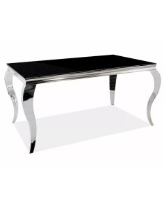 stol prince czarny chromowany 150x90 cm