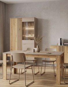 Stół do jadalni Rimini 5B kaszmir + dąb artisan