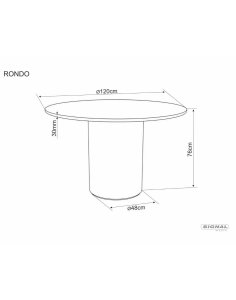 Stół do jadalni z ceramicznym blatem Rondo Ceramic 120 cm