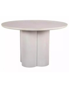 Stół okrągły do jadalni Rosalia, szary, mikrocement 120 cm