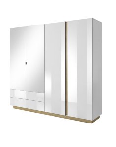 biała szafa czterodrzwiowa z lustrem arco l 220