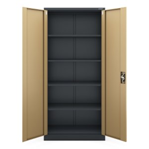 Szafa biurowa metalowa wysoka na dokumenty antracytowa/orzech, 900x1950x400 mm: JAN H Eco Design 19