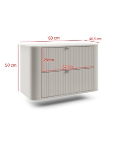 Wisząca szafka łazienkowa Lando 80 cm kaszmir - wymiary z przodu