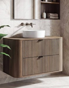 Wisząca szafka łazienkowa Lando 80 cm orzech elegant