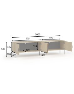Szafka RTV Mond 09 Dąb Baltic 200 cm