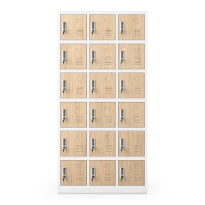 Szafka pracownicza skrytkowa 18-skrytkowa biała/dąb sonoma, 900x1850x400 mm: KAROL Eco Design 5