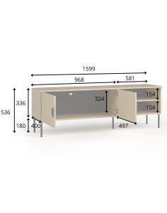 Szafka RTV MOND 08 Dąb Baltic 160 cm