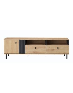 szafka rtv madis b 165 cm dąb artisan antracyt