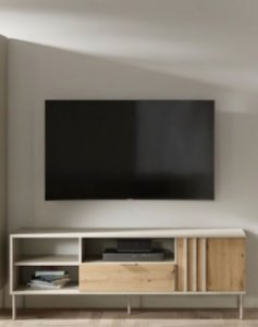 RTV Rimini 08 z szafką i szufladą kaszmir + dąb artisan