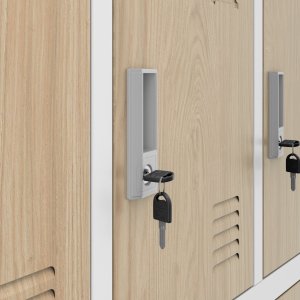 Szafka skrytkowa socjalna 12-skrytkowa biała/dąb sonoma, 900x1850x400 mm: MARCIN Eco Design 3