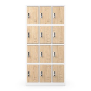 Szafka skrytkowa socjalna 12-skrytkowa biała/dąb sonoma, 900x1850x400 mm: MARCIN Eco Design 5
