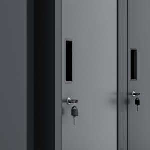 Szafka ubraniowa pracownicza czterokomorowa antracytowa, 800x1800x500 mm: KACPER 7