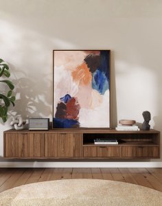 Szafka Wisząca RTV Edison Brown Warmia Walnut 200 cm