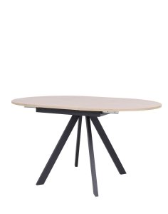 stół rozkładany do jadalni tavo 100-140x100 cm, dąb naturalny z czarnymi nogami