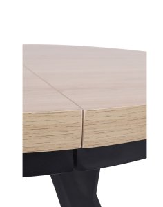 stół rozkładany do jadalni torino 90-190x75 cm, dąb naturalny z czarnymi nogami