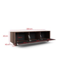szafka rtv trenza 200 cm na nóżkach orzech lincoln