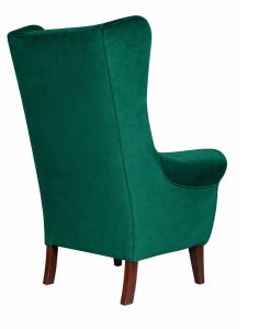 Fotel Uszak Chesterfield Magic Velvet 2225, Drewno 8. Ciemny Brąz (3407) - OUTLET